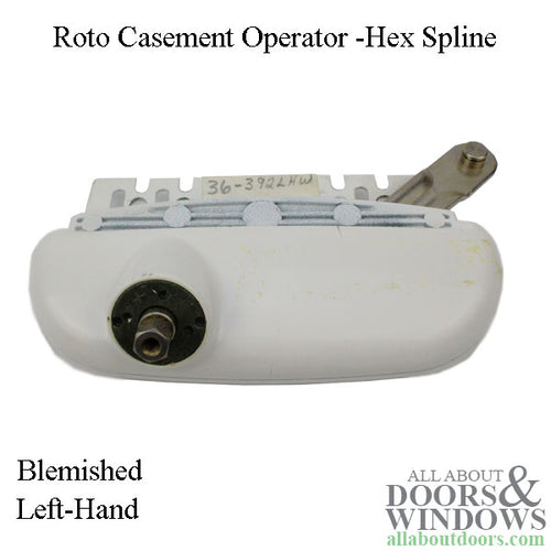 BLEMISHED Roto Casement Operator -Hex Spline, Left Hand- White - BLEMISHED Roto Casement Operator -Hex Spline, Left Hand- White