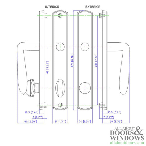 Botticelli Keyed Entry for Winkhaus Sliding Door Hardware Trim Lifetime Bronze - Botticelli Keyed Entry for Winkhaus Sliding Door Hardware Trim Lifetime Bronze