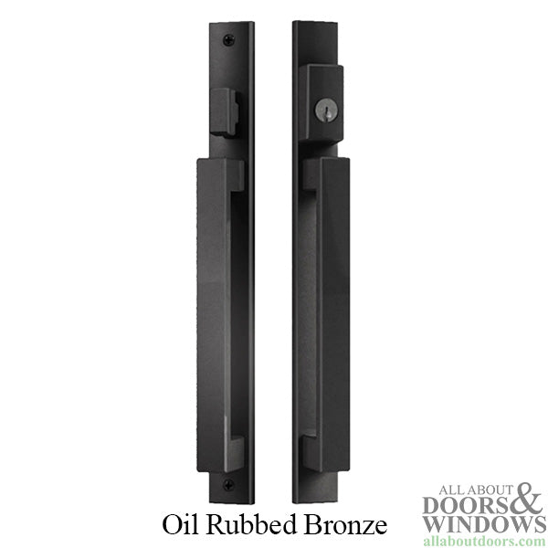 Modern Contemporary Inline Sliding Patio Door Handle Set Active Keyed Exterior with Interior Thumbturn - Modern Contemporary Inline Sliding Patio Door Handle Set Active Keyed Exterior with Interior Thumbturn