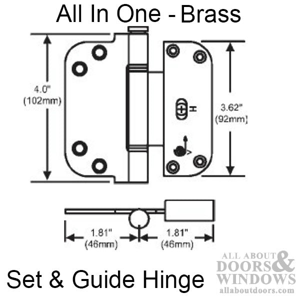 2D Hinge, All in one Vertical & Horizontal (H-V) NRP  Outswing - Plated Brass - 2D Hinge, All in one Vertical & Horizontal (H-V) NRP  Outswing - Plated Brass