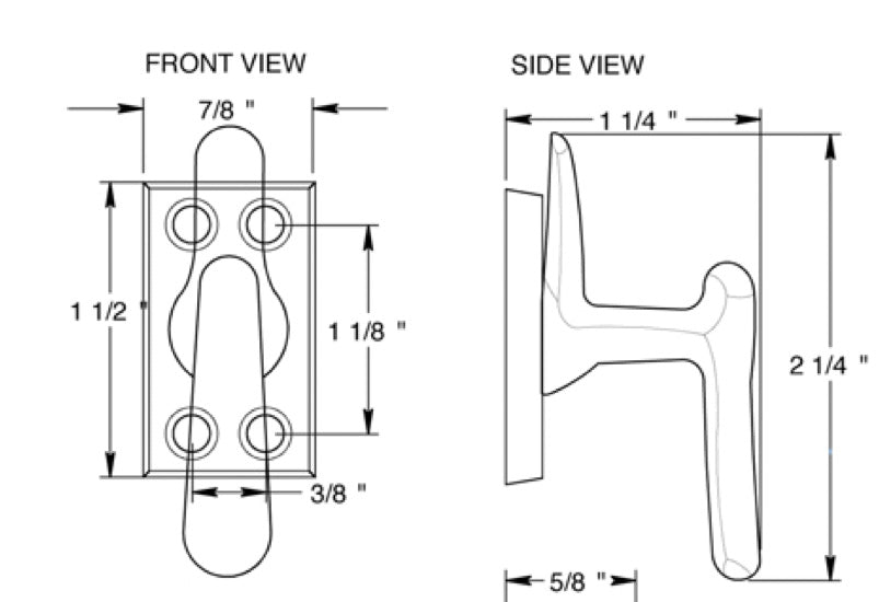 Casement Window Fastener, Small Sash / Cabinet Lock - Choose Color - Casement Window Fastener, Small Sash / Cabinet Lock - Choose Color