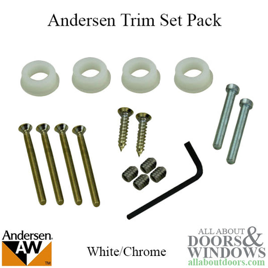 Trim Set Pack, Screws and Bushings - White / Chrome