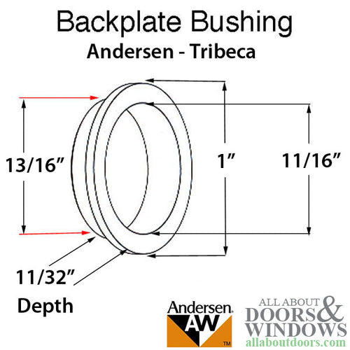 Bushing, 3/4 Diameter Handle, Andersen Tribeca Series - White - Bushing, 3/4 Diameter Handle, Andersen Tribeca Series - White