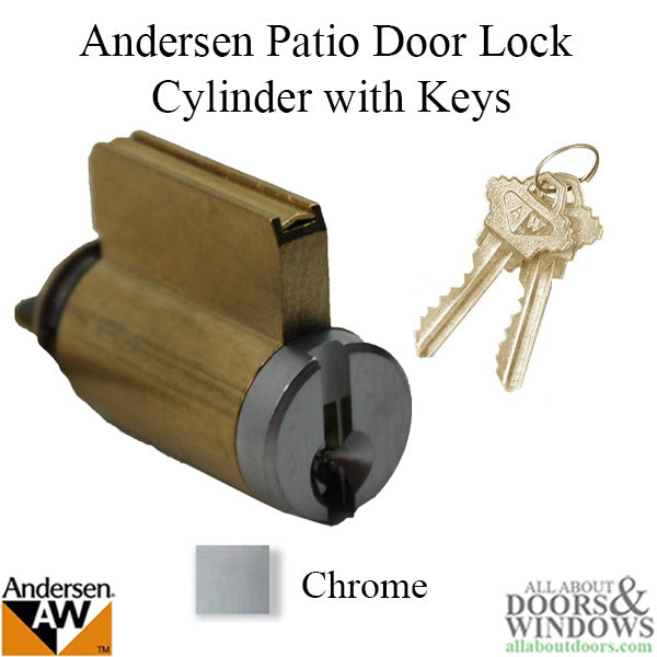 Lock Cylinder, Andersen Frenchwood Hinged - Chrome - Lock Cylinder, Andersen Frenchwood Hinged - Chrome