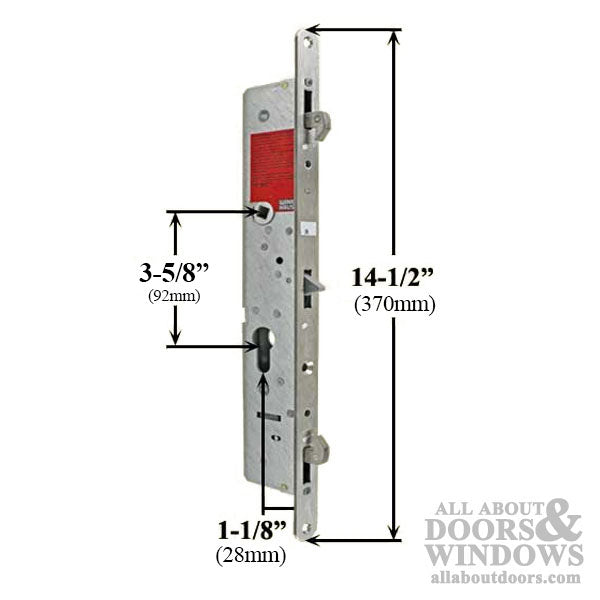 Winkhaus 2 Hook Multi-Point Lock for Sliding Patio Door 28mm Lock Backset Length - Winkhaus 2 Hook Multi-Point Lock for Sliding Patio Door 28mm Lock Backset Length