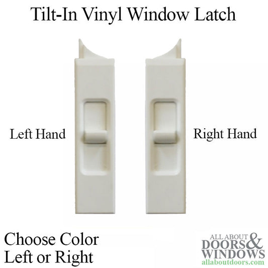 Tilt In Vinyl Window Latch, Scallop Nose, Low Profile Button