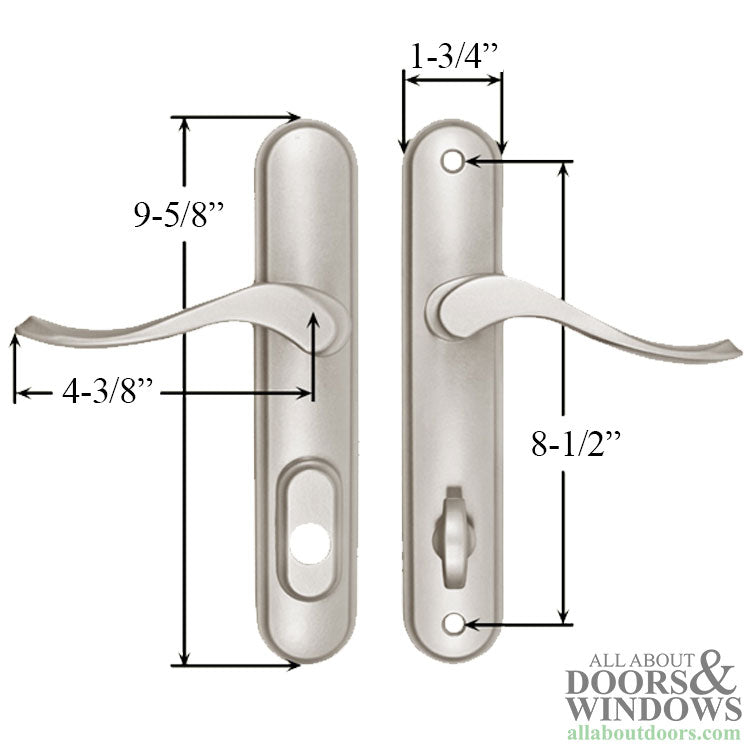 Active Handle Set 400B Right Hand Cambridge Multipoint Lock Trim - Active Handle Set 400B Right Hand Cambridge Multipoint Lock Trim