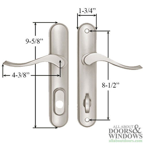 Active Handle Set 400B Right Hand Cambridge Multipoint Lock Trim - Active Handle Set 400B Right Hand Cambridge Multipoint Lock Trim