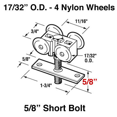 Multi-Fold Shutter Hanger, Short Bolt - Multi-Fold Shutter Hanger, Short Bolt