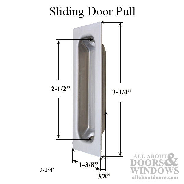 3-1/4 Inch Sliding Door Pulls - 3 Color Options - 3-1/4 Inch Sliding Door Pulls - 3 Color Options