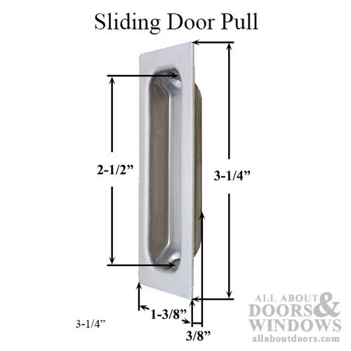 3-1/4 Inch Sliding Door Pulls - 3 Color Options - 3-1/4 Inch Sliding Door Pulls - 3 Color Options