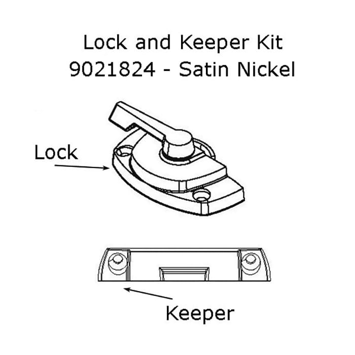 Andersen Tilt-Wash (DC) and Tilt-Wash (TW) Windows - Lock and Keeper Kit - Satin Nickel - Andersen Tilt-Wash (DC) and Tilt-Wash (TW) Windows - Lock and Keeper Kit - Satin Nickel