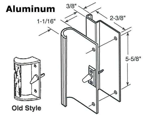 Sliding Patio Door Handle Set with 5-5/8 In. Screw Hole Spacing - Sliding Patio Door Handle Set with 5-5/8 In. Screw Hole Spacing