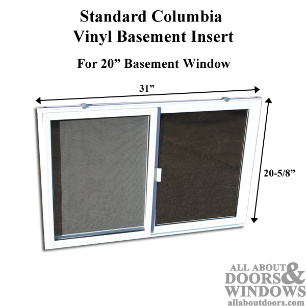 C-400-20 Vinyl Basement WINDOW Insert, Dual Pane Glass - C-400-20 Vinyl Basement WINDOW Insert, Dual Pane Glass