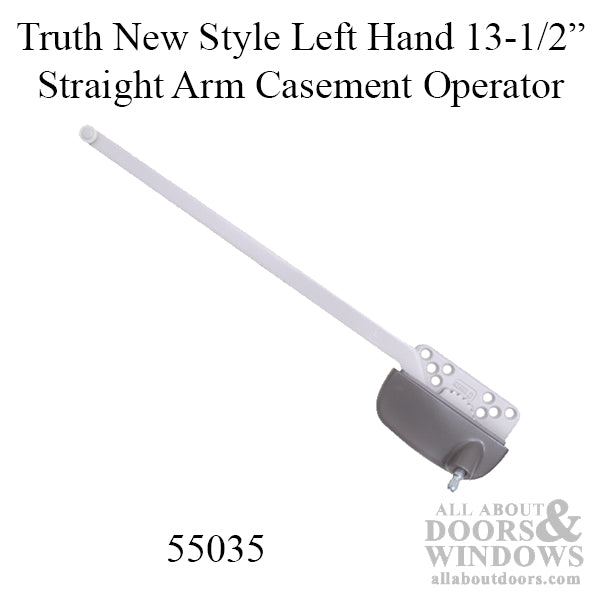 New Style Truth Ellipse Left Hand 13-1/2 Inch Straight Arm Casement Operator - Choose Color - New Style Truth Ellipse Left Hand 13-1/2 Inch Straight Arm Casement Operator - Choose Color