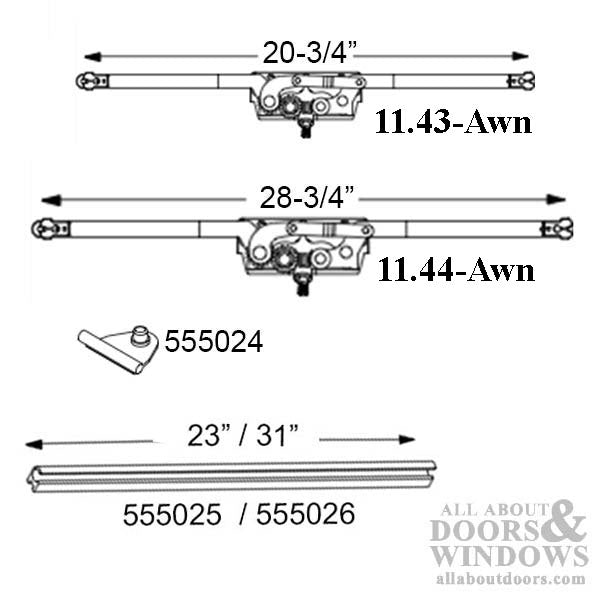Truth Entrygard Dual Arm Awning 28-3/4 Inch Roto Crank Operator - Truth Entrygard Dual Arm Awning 28-3/4 Inch Roto Crank Operator