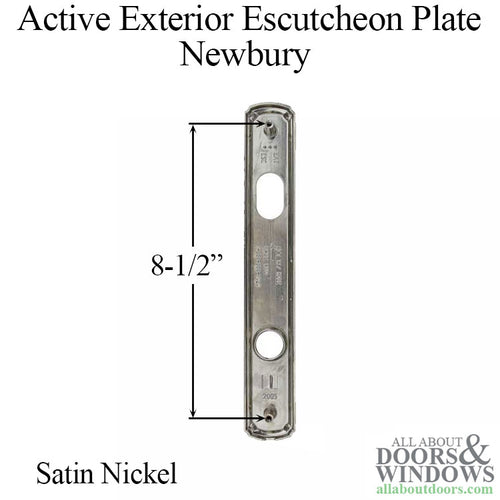 Newbury Active Exterior Escutcheon Plate - Satin Nickel - Newbury Active Exterior Escutcheon Plate - Satin Nickel