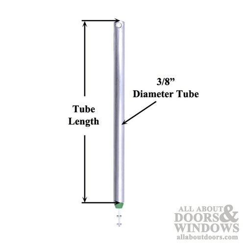 3/8 Inch Spiral Tilt-In Window Balance Rod with Green Bearing and Double Pins - 3/8 Inch Spiral Tilt-In Window Balance Rod with Green Bearing and Double Pins