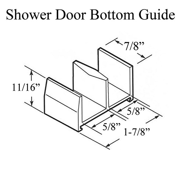Shower Door Bottom Guide Fits 1/2