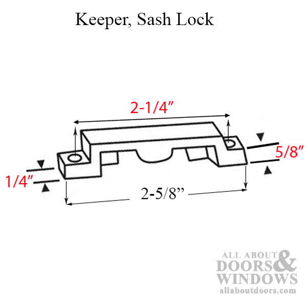 Truth Trimline Sweep Lock, 2-1/16 screw holes, 1/16 cam, 7/16 offset - White - Truth Trimline Sweep Lock, 2-1/16 screw holes, 1/16 cam, 7/16 offset - White