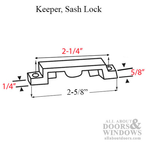 Truth Trimline Sweep Lock, 2-1/16 screw holes, 1/16 cam, 7/16 offset - White - Truth Trimline Sweep Lock, 2-1/16 screw holes, 1/16 cam, 7/16 offset - White