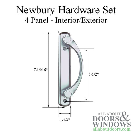 Andersen Newbury 4 Panel Sliding Door Hardware Set Brushed Chrome - Andersen Newbury 4 Panel Sliding Door Hardware Set Brushed Chrome
