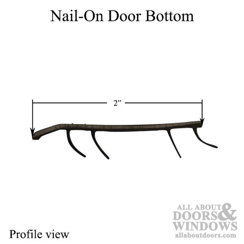 Door bottom, Vinyl Sweep, Weathershield Nail-On, 36-3/4 - Black Fins - Door bottom, Vinyl Sweep, Weathershield Nail-On, 36-3/4 - Black Fins