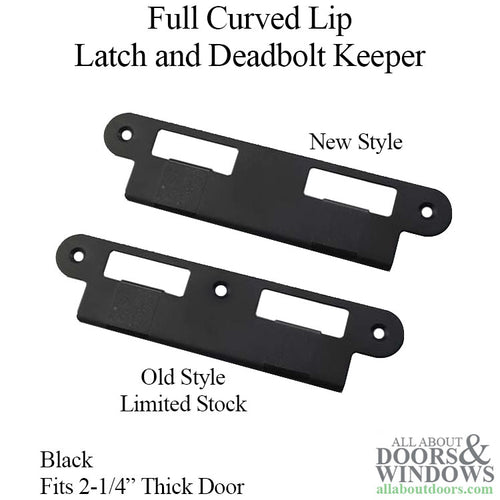 Latch & Deadbolt Strike Plate, 57mm Extended, 2-1/4 Door, Black - Latch & Deadbolt Strike Plate, 57mm Extended, 2-1/4 Door, Black