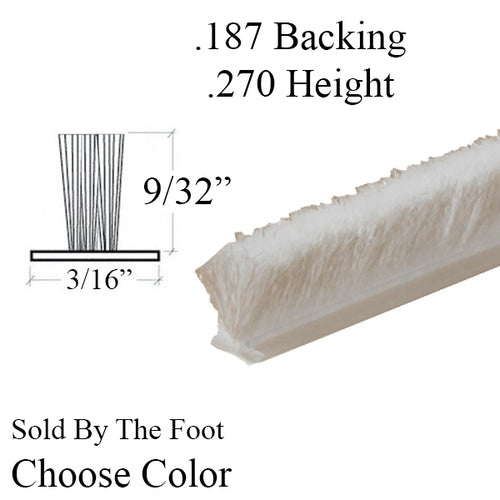 Fuzzy Weatherstrip .187 T-backing x .270 Fuzzy Pile - Fuzzy Weatherstrip .187 T-backing x .270 Fuzzy Pile