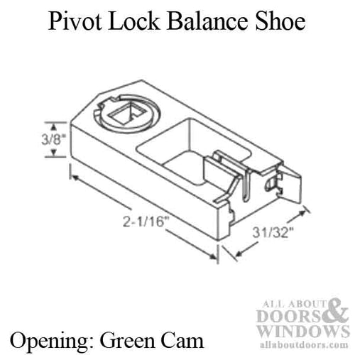 Pivot Lock Balance Shoe, Small Tilt Balance, Green cam - Pivot Lock Balance Shoe, Small Tilt Balance, Green cam