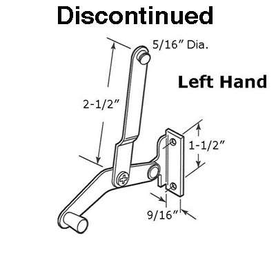 jalousie Window Operator, Lever, 2-1/2 Link, Alum - Left