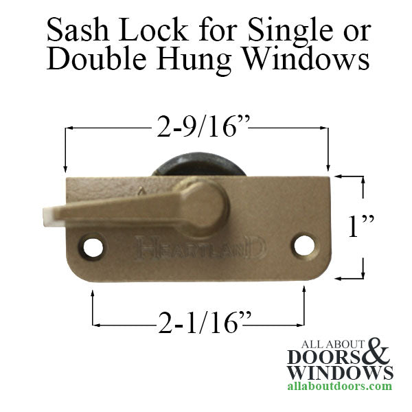 Sash Lock - 2-1/16 Single or Double Hung Window - Left Hand - Sash Lock - 2-1/16 Single or Double Hung Window - Left Hand