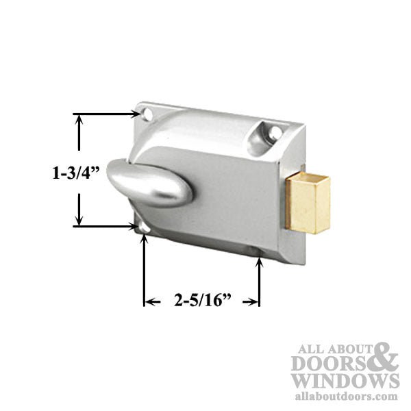 Center Mount Deadbolt with 5 Pin Cylinder & Keys for Garage Door - Aluminum - Center Mount Deadbolt with 5 Pin Cylinder & Keys for Garage Door - Aluminum