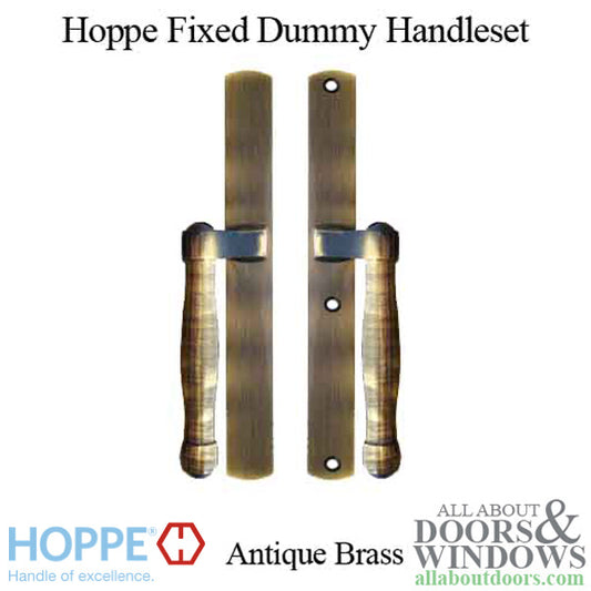 Hoppe HLS 9000 Sliding Door Handle-Set, M574/2165N, Fixed Dummy - Antique Brass