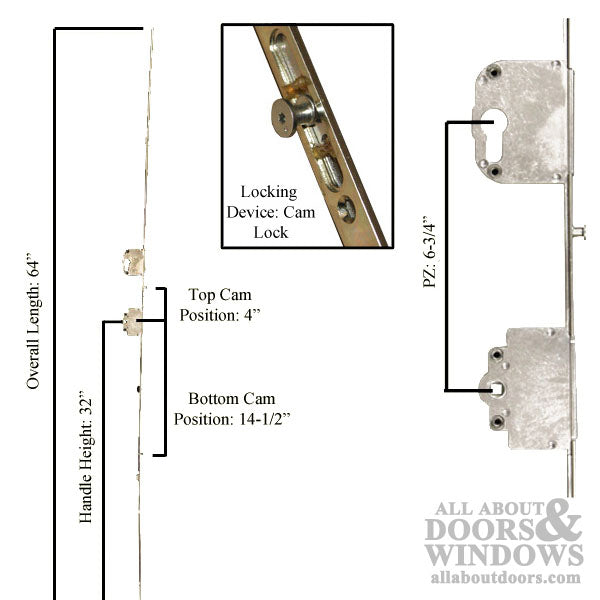 G-U Lockable Gear, 50mm backset slide-fold hardware - G-U Lockable Gear, 50mm backset slide-fold hardware