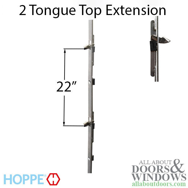 Hoppe 16mm Top Extension with 2 Tongues at 37.2 inches and 59.06 inches - Hoppe 16mm Top Extension with 2 Tongues at 37.2 inches and 59.06 inches