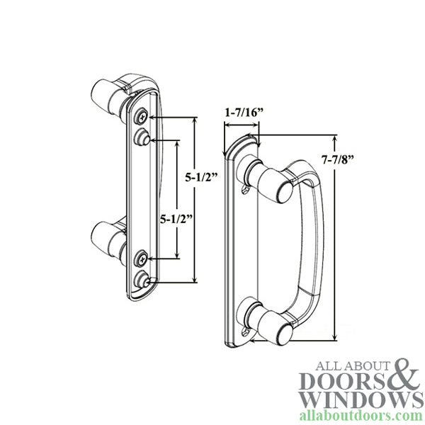 Andersen Frenchwood Gliding Doors - Handle - Albany - Right Interior/Left Exterior - Black-BLEMISHED - Andersen Frenchwood Gliding Doors - Handle - Albany - Right Interior/Left Exterior - Black-BLEMISHED