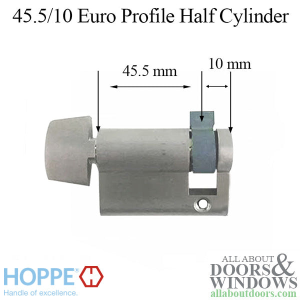 55.5mm Hoppe 45.5/10 Inactive 90° Non-Logo Non-Keyed Profile Cylinder Lock, D-knob - Choose Color - 55.5mm Hoppe 45.5/10 Inactive 90° Non-Logo Non-Keyed Profile Cylinder Lock, D-knob - Choose Color