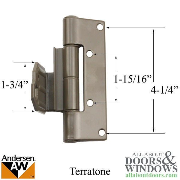 Adjustable Hinge Leaf - Frenchwood Outswing - Left - Terratone - Adjustable Hinge Leaf - Frenchwood Outswing - Left - Terratone