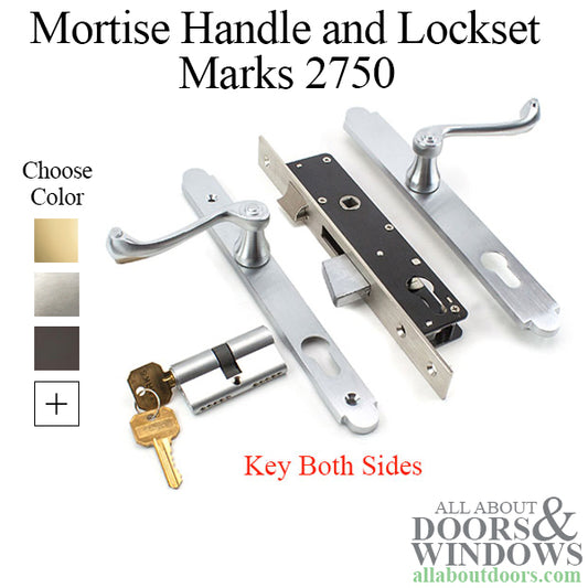 Marks 2750 ThinLine Storm / Security Door Lock, Keyed Both Sides