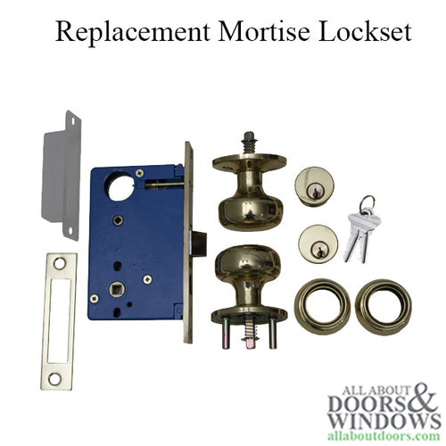 Discontinued - Mortise Lock Set, Replacement for Marks 22AC - Brass, LH / RHR - Discontinued - Mortise Lock Set, Replacement for Marks 22AC - Brass, LH / RHR