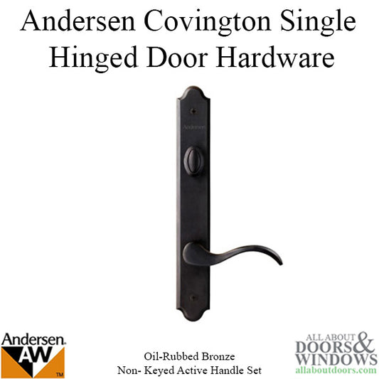 Hardware Kit, Single Door, Covington, Active Door - Oil-Rubbed Bronze