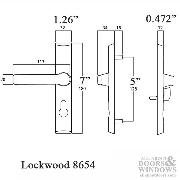 Lockwood 8654 Hinged Security Door Lock for Hinged Security Doors - Lockwood 8654 Hinged Security Door Lock for Hinged Security Doors
