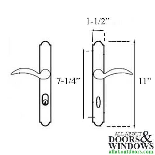 Emtek 1471 Concord 11 Inch Keyed Multipoint Lock Trim, Keyed Alike, Cortina Handle, Right-Handed - Oil Rubbed Bronze - Emtek 1471 Concord 11 Inch Keyed Multipoint Lock Trim, Keyed Alike, Cortina Handle, Right-Handed - Oil Rubbed Bronze
