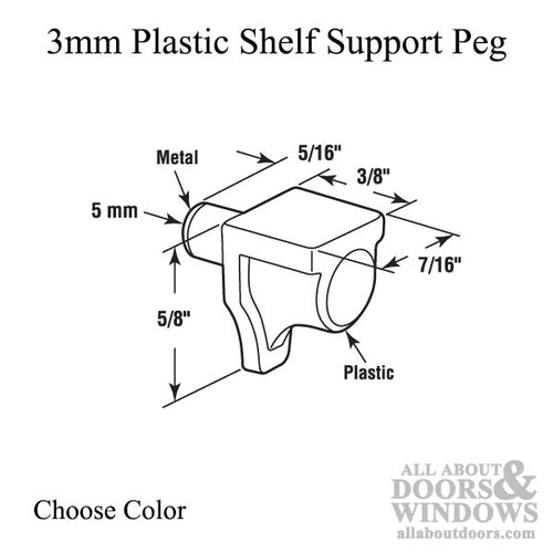 5mm Shelf Support Peg - 8 Pack - 5mm Shelf Support Peg - 8 Pack