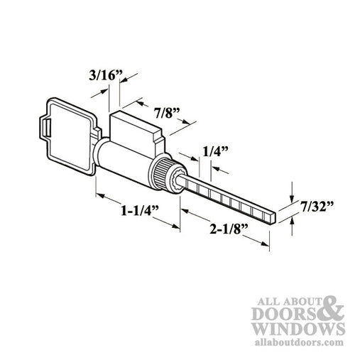 American Keyed Lock Cylinder  1-1/16 inch x 2-1/8-  Keyed Different - American Keyed Lock Cylinder  1-1/16 inch x 2-1/8-  Keyed Different