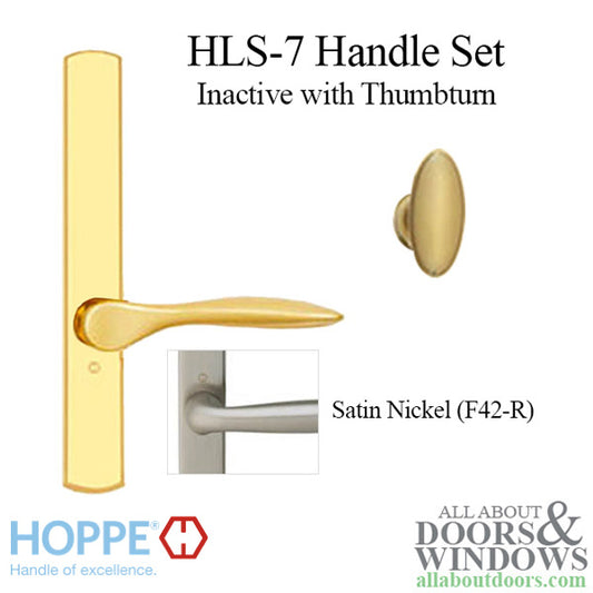 HOPPE HLS7 Handle Set with New Orleans Lever Non Keyed Inactive Satin Nickel