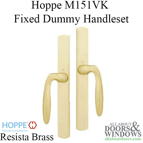 HOPPE HLS 9000 Sliding Door Handle Set with Verona Lever Fixed Dummy Resista Brass - HOPPE HLS 9000 Sliding Door Handle Set with Verona Lever Fixed Dummy Resista Brass