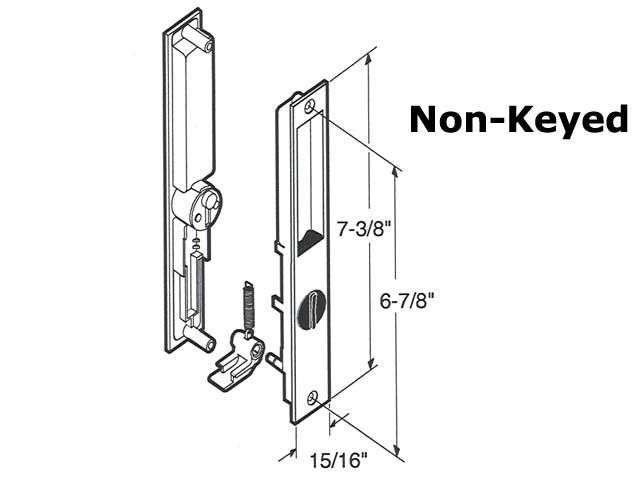Daryl PR300 Patiorama Handle Set, Flush Type, Chrome, 6-7/8 Screw Hole Center - Daryl PR300 Patiorama Handle Set, Flush Type, Chrome, 6-7/8 Screw Hole Center