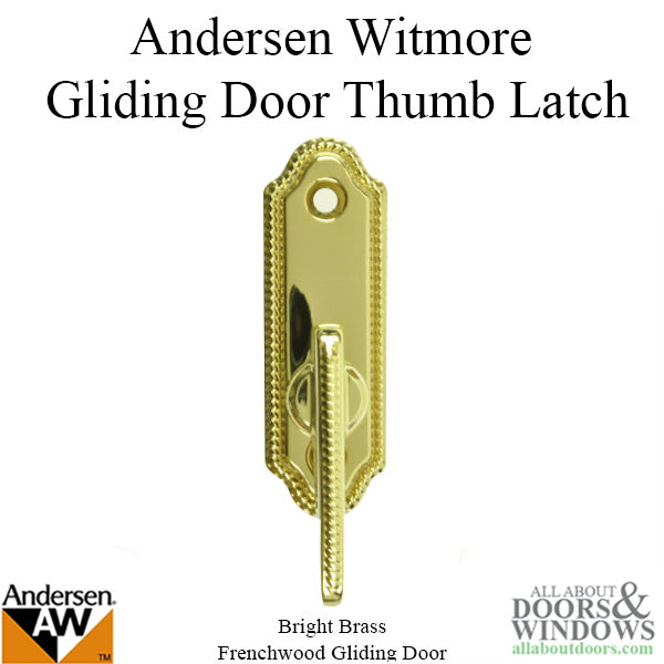 Andersen Frenchwood Gliding Door - Thumb Latch - Whitmore - Bright Brass - Andersen Frenchwood Gliding Door - Thumb Latch - Whitmore - Bright Brass